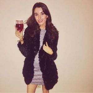 ZARA Black Faux Fur Coat